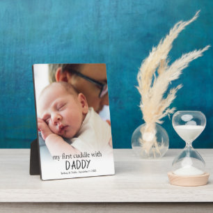 Mijn eerste knuffel met papa Foto Baby Pasgeboren Fotoplaat