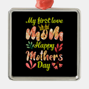 Mijn eerste liefdesmoeder metalen ornament