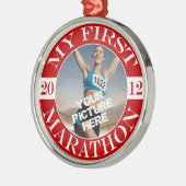 Mijn eerste marathon - 2012 metalen ornament (Links)