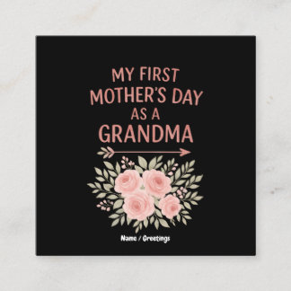 Mijn eerste Moederdag als oma Grappig & Schattige Vierkante Visitekaartje