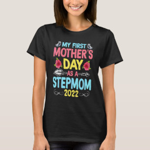 Mijn eerste Moederdag als Stepmmoeder-bloemen T-shirt