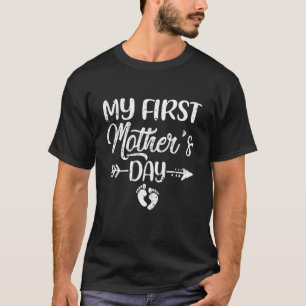 Mijn eerste Moederdag grafische vrouwelijke moeder T-shirt