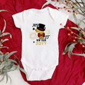 Mijn eerste Nieuwjaar Leuke Baby Boy Gouden Glitte Romper