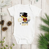 Mijn eerste Nieuwjaar Leuke Baby Boy Gouden Glitte Romper