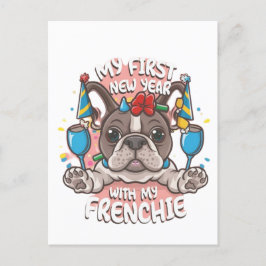 Mijn eerste nieuwjaar met mijn Franse bulldog Briefkaart