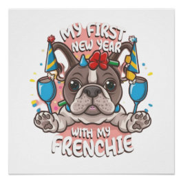 Mijn eerste nieuwjaar met mijn Franse bulldog Perfect Poster