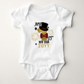 Mijn Eerste Nieuwjaar Schattige Baby Jongen Gouden Romper (Voorkant)