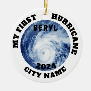 Mijn eerste orkaan Beryl Custom City Name Keramisch Ornament