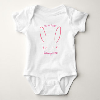 Mijn eerste paasmeisje met roze Bunny Girl Romper