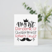 Mijn eerste pandemische Quarantine Vaderdag Briefkaart (Staand voorkant)