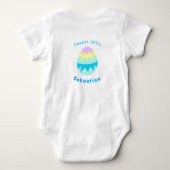 Mijn eerste Pasen Blauwe Konijn Baby Bodypakje Romper (Achterkant)