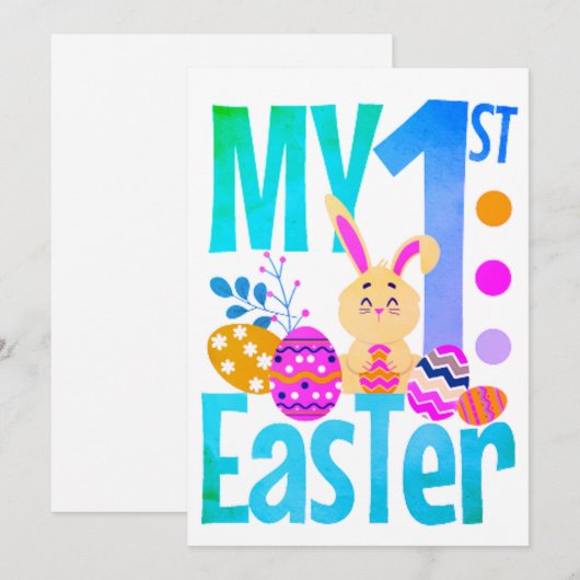 Mijn eerste Pasen Feestdagenkaart (Voorkant / Achterkant)