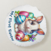 Mijn eerste Pasen voor Jongens | Rond Kussen (Achterkant)