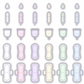 Mijn eerste periode Schattigee Rainbow Pad Tampon  Sticker (Voorkant)