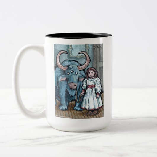 Mijn eerste Pet #1 - Surreal Odd Gothic Tweekleurige Koffiemok (Links)