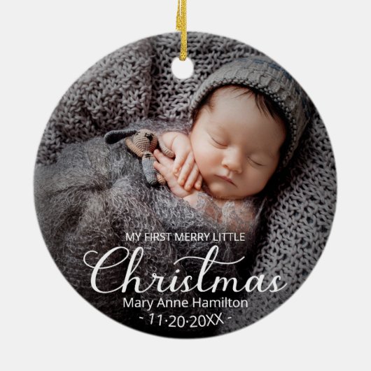 Mijn eerste prettige kerstpasgeboren Baby Keramisch Ornament (Achterkant)