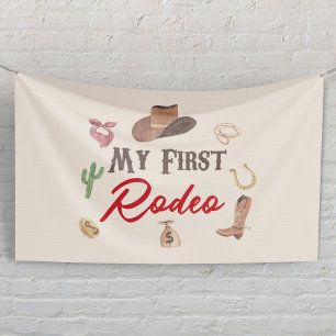 Mijn eerste Rodeo Cowboy eerste verjaardag Spandoek