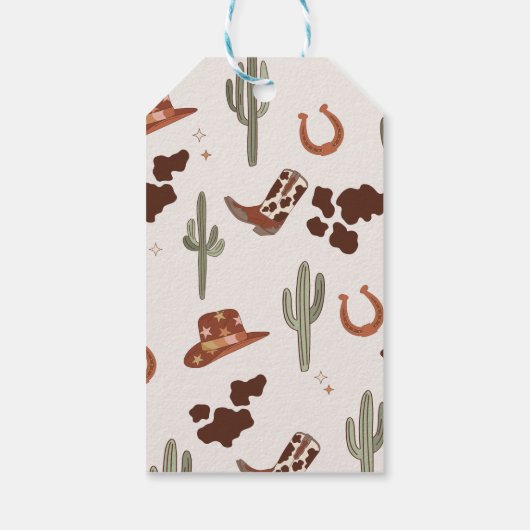 Mijn eerste Rodeo CowboyBedankt voor je verjaardag Cadeaulabel (Achterkant)