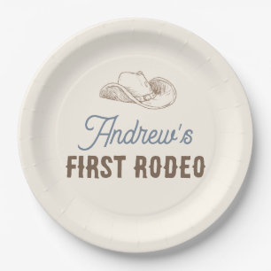 Mijn eerste Rodeo gepersonaliseerde verjaardag Papieren Bordje