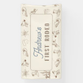 Mijn eerste Rodeo gepersonaliseerde verjaardag Spandoek (Verticaal)