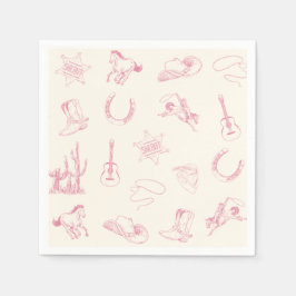 Mijn Eerste Rodeo Roze Cowgirl Western Verjaardag Servet