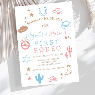 Mijn Eerste Rodeo Southern Twins Cowboy Verjaardag Kaart