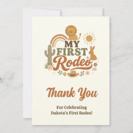 Mijn Eerste Rodeo Verjaardags Dankkaart Bedankkaart