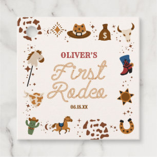 Mijn eerste Rodeo Western Cowboy 1st Birthday Part Bedankjes Labels