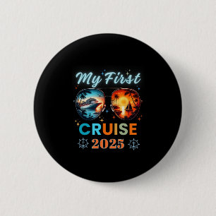 Mijn Eerste Schip Cruise Vakantie 2025 Familie Tri Ronde Button 5,7 Cm