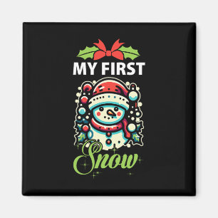 Mijn eerste sneeuw Schattigee sneeuwpop Winter Ker Magneet