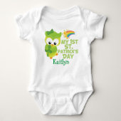 Mijn eerste St. Patrick's Day Cute Owl Romper (Voorkant)