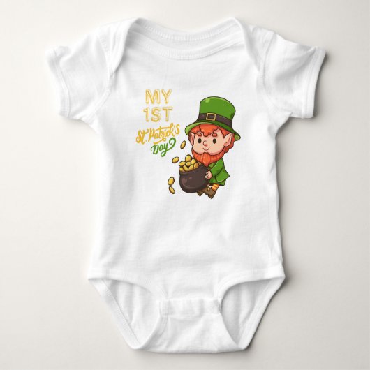 Mijn eerste St. Patrick's Day Leprechaun pot met g Romper (Voorkant)