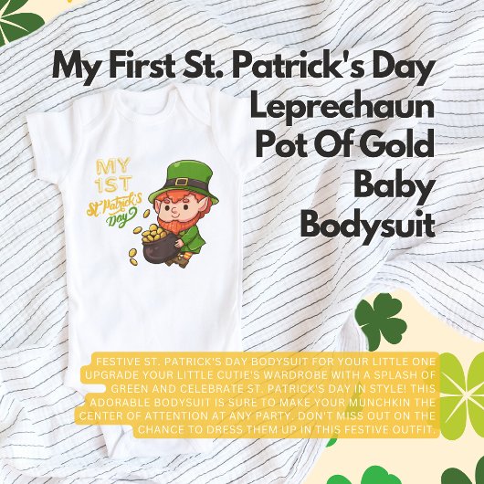Mijn eerste St. Patrick's Day Leprechaun pot met g Romper