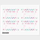 Mijn eerste tand Keepsake Meisje Rechthoekige Sticker (Vel)