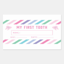 Mijn eerste tand Keepsake Meisje Rechthoekige Sticker