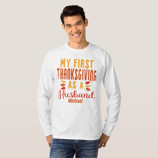 Mijn eerste Thanksgiving als Pas getrouwd T-shirt (Voorkant volledig)