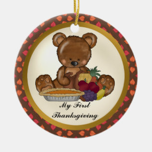 Mijn eerste Thanksgiving Beer Baby Keramisch Ornament