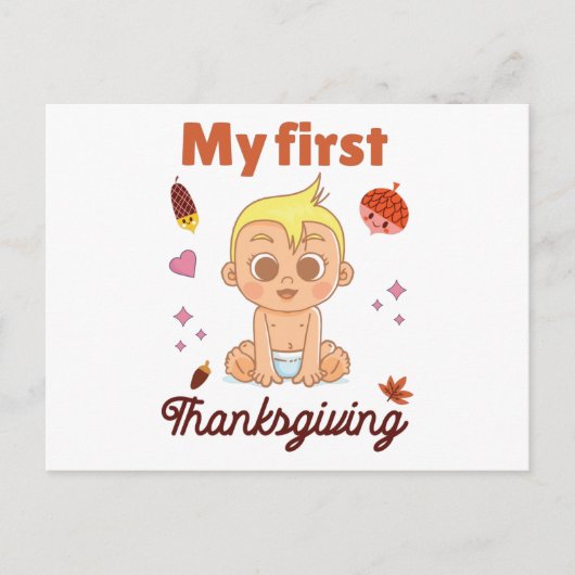 Mijn eerste Thanksgiving Briefkaart (Voorkant)