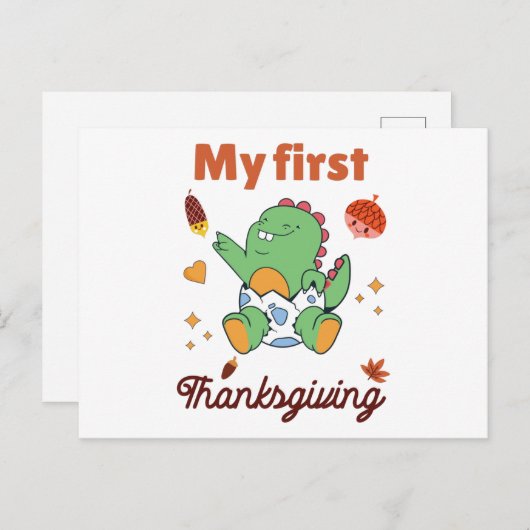 Mijn eerste Thanksgiving Briefkaart (Voorkant / Achterkant)