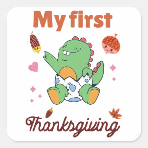 Mijn eerste Thanksgiving Vierkante Sticker