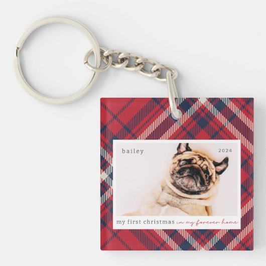 Mijn eerste thuis voor altijd geplakt huisdier fot sleutelhanger (Voorkant)