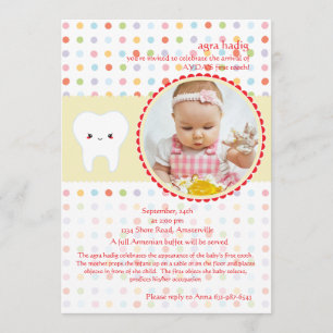 Mijn eerste Tooth Foto Uitnodiging