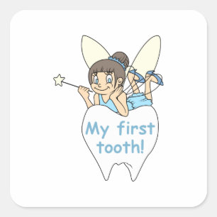 MIJN EERSTE TOOTH VIERKANTE STICKER