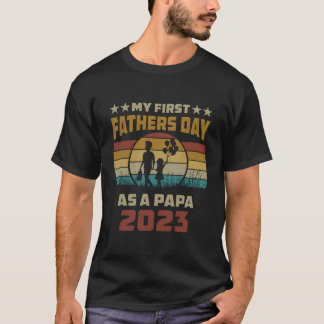 Mijn eerste Vaderdag als Papa 2023 Vaderdag Nieuw T-shirt