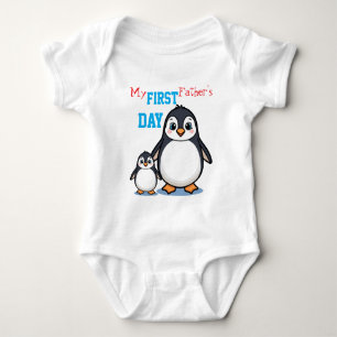Mijn eerste Vaderdag Cute Pinguïn Baby Body Romper