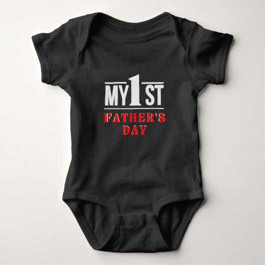 Mijn eerste Vaderdag, mijn eerste. Vaderdag Baby B Romper (Voorkant)