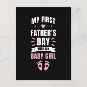 Mijn eerste vaders dag Baby pasgeboren dochter mei Feestdagenkaart