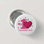 Mijn eerste Valentijnsdag Button (Voorkant /achterkant)