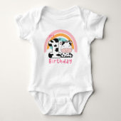 Mijn eerste verjaardag Koe Rainbow Cute Romper (Voorkant)