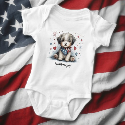 Mijn eerste vierde juli-puppy romper